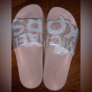 MICHAEL KORS 💗 GILMORE PINK SLIDES SIZE 8